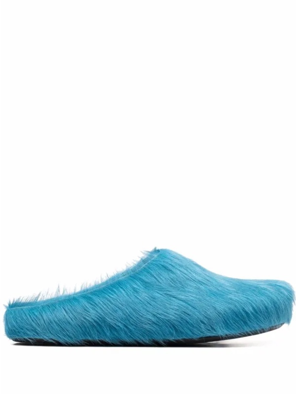 Marni Bright Blue Faux-Fur Mule Slip-On